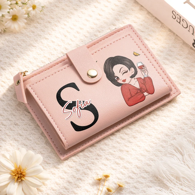 Buchstabe Name - Personalisierte Geschenke Für Frauen | Geldbörse mit Reißverschluss