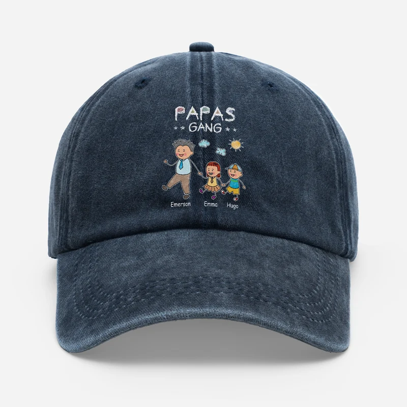 Papas Gang Buntstifte - Personalisiertes Geschenk | Washed Cap Papa Mama