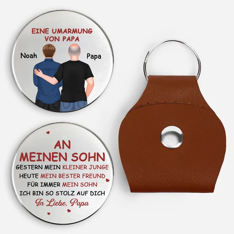 Eine Umarmung Von Papa - Personalisiertes Geschenk | Pocket Hug Schlüsselanhänger Tochter Sohn