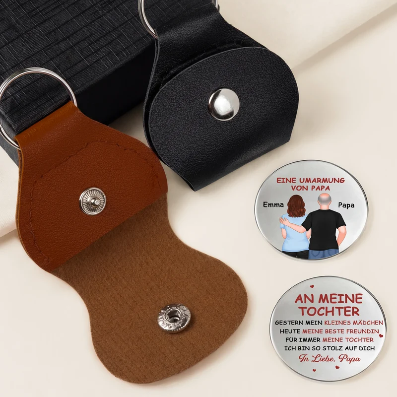 Eine Umarmung Von Papa - Personalisiertes Geschenk | Pocket Hug Schlüsselanhänger Tochter Sohn