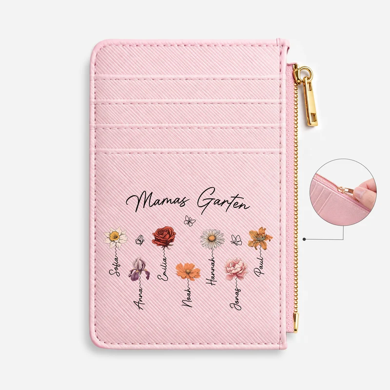 Mamas Garten - Personalisiertes Geschenk Garten | Kartenetui Mama Oma Schmetterlinge Lineart