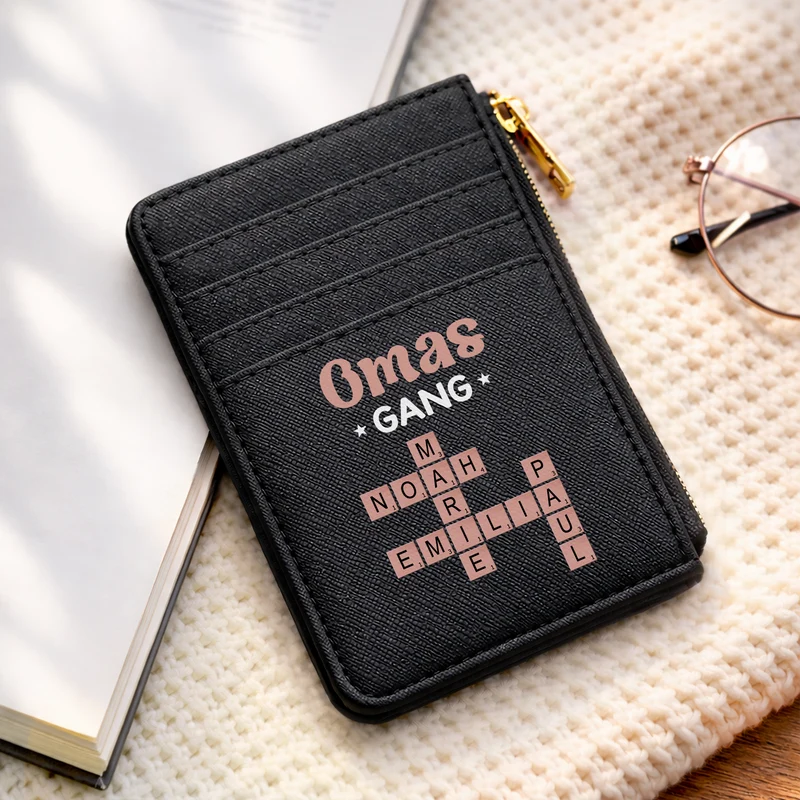 Omas Gang - Personalisiertes Kreuzworträtsel Geschenk | Kartenetui Oma & Mama