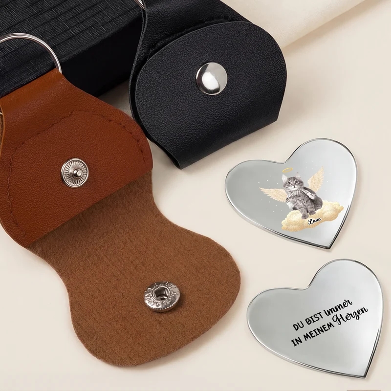 Deine Flügel Waren Bereit Mein Herz War Es Nicht - Personalisierte Trauergeschenk | Herz Pocket Hug Schlüsselanhänger Foto Hund Katze