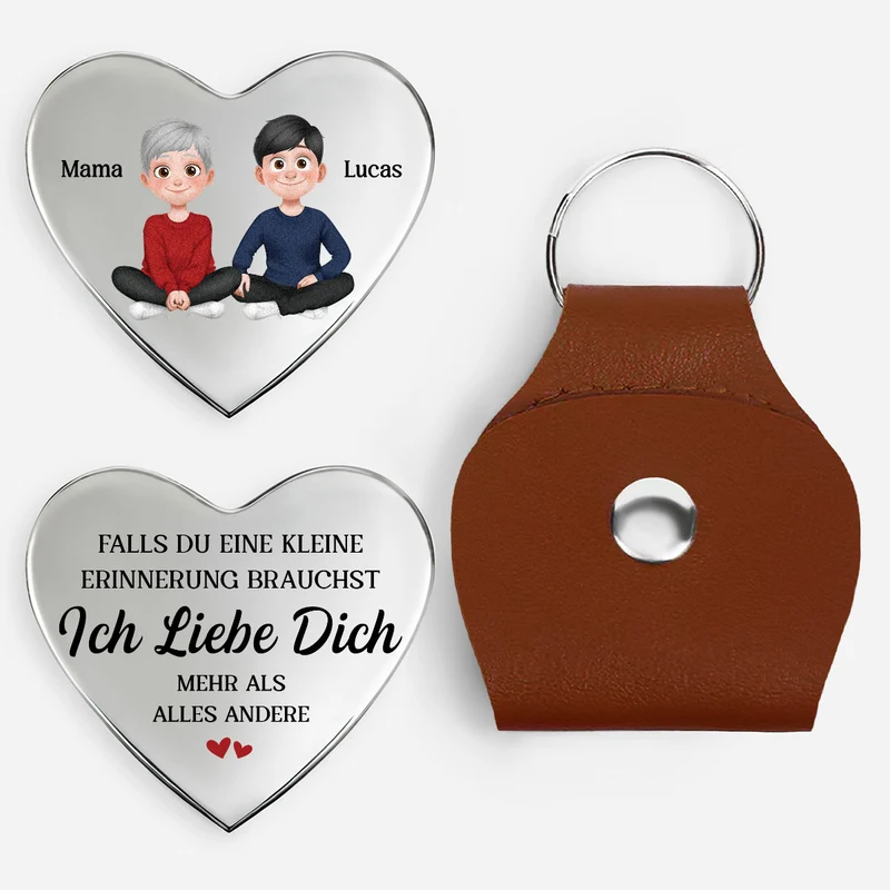 Ich Liebe Dich Mehr Als Alles Andere - Personalisiertes Geschenk | Herz Pocket Hug Schlüsselanhänger Opa Oma Papa Mama