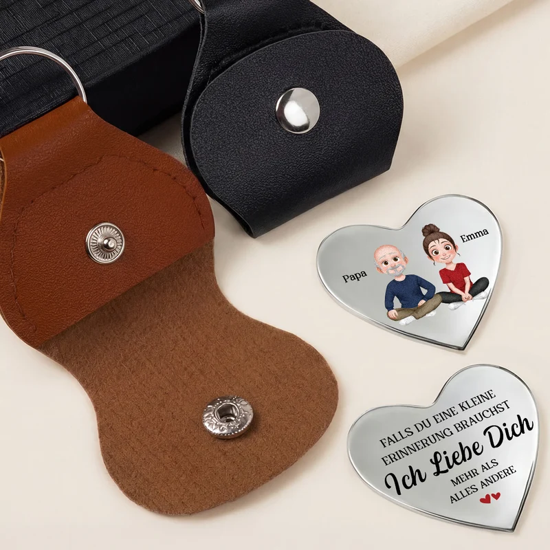 Ich Liebe Dich Mehr Als Alles Andere - Personalisiertes Geschenk | Herz Pocket Hug Schlüsselanhänger Opa Oma Papa Mama