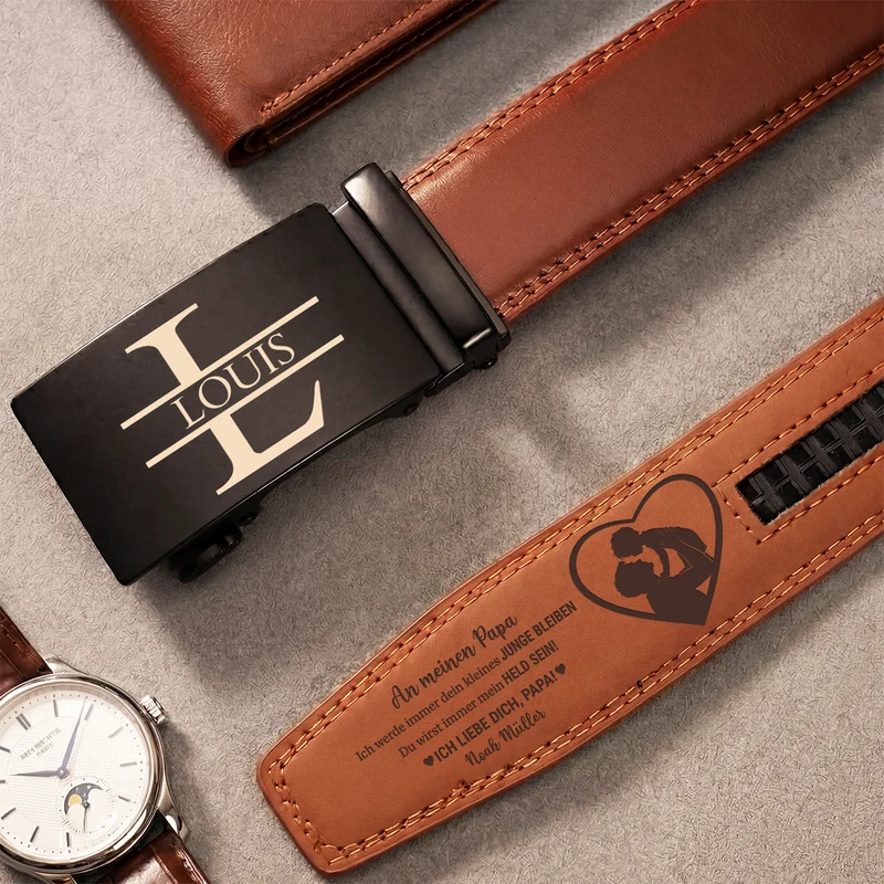 Papa Du Bist Mein Held - Personalisiertes Geschenk | Ledergürtel