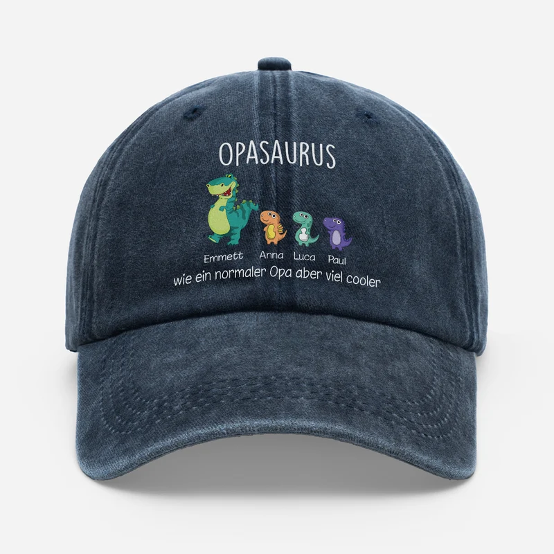 Opasaurus - Personalisiertes Geschenk | Washed Cap Opa Papa Dino