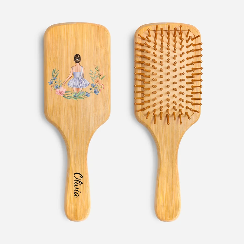 Ballett Mädchen - Personalisiertes Geschenk | Bambus Haarbürste Kinder Frauen