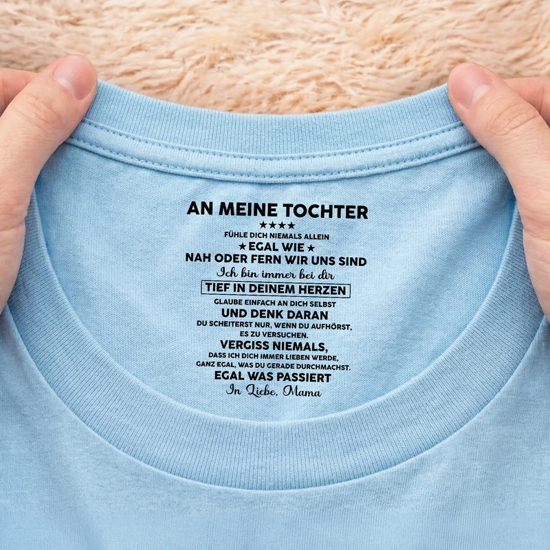 Ich Bin Immer Bei Dir Tief In Deinem Herzen - Personalisiertes Geschenk | Weißes T Shirt Nackenlabel Drucken Sohn Tochter Männer Frauen
