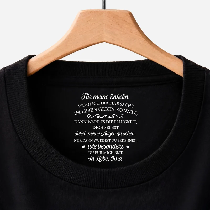 Wenn Ich Dir Eine Sache Im Leben Geben Könnte - Personalisiertes Geschenk | Schwarzes T Shirt Nackenlabel Drucken Sohn Tochter Männer Frauen