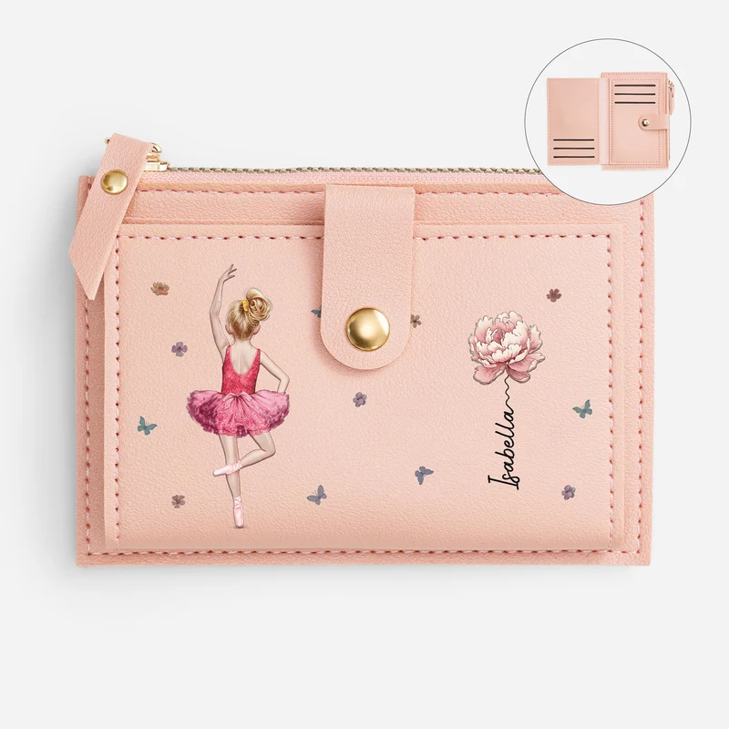 Ballet Und Blumen - Personalisierte Geschenke Für Frauen | Geldbörse mit Reißverschluss