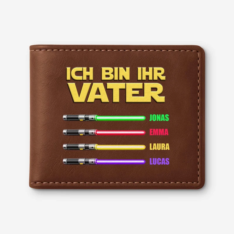 [3D-Optik] Ich Bin Ihr Vater - Personalisierte Geschenke Herren | Portemonnaie Papa/Opa