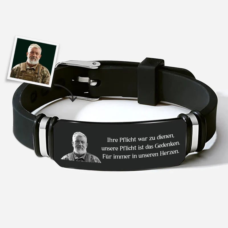 Ihre Pflicht War Zu Dienen Unsere Pflicht Ist Das Gedenken - Personalisierte Trauergeschenke | Armband Mit Foto