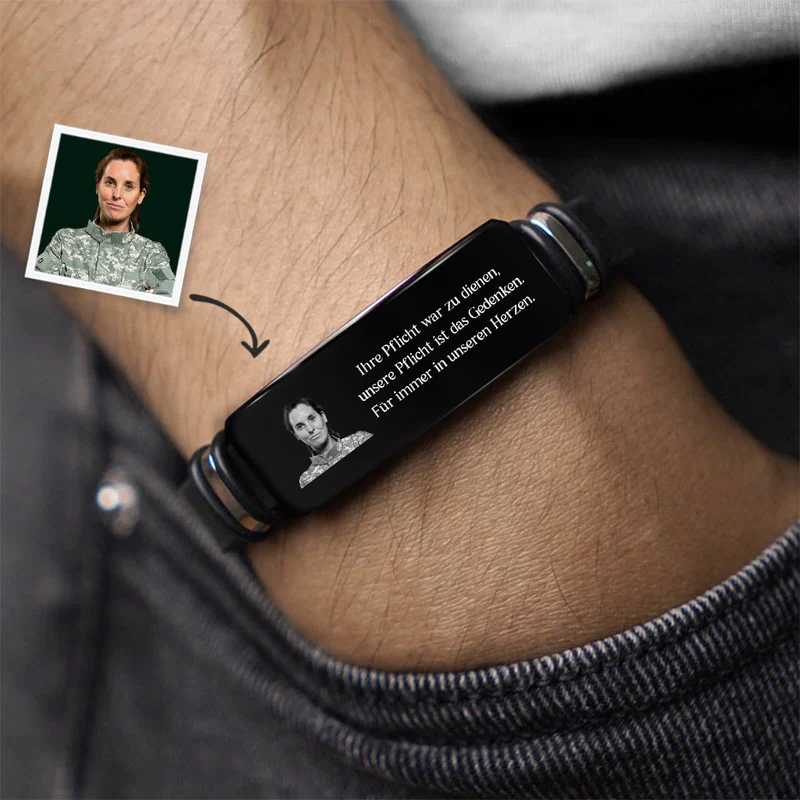 Ihre Pflicht War Zu Dienen Unsere Pflicht Ist Das Gedenken - Personalisierte Trauergeschenke | Armband Mit Foto