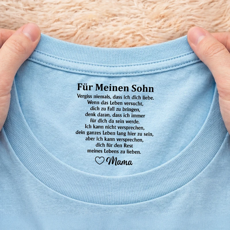 Ich Kann Versprechen Dich Für Den Rest Meines Lebens Zu Lieben - Personalisiertes Geschenk | Weißes T Shirt Nackenlabel Drucken Sohn Tochter
