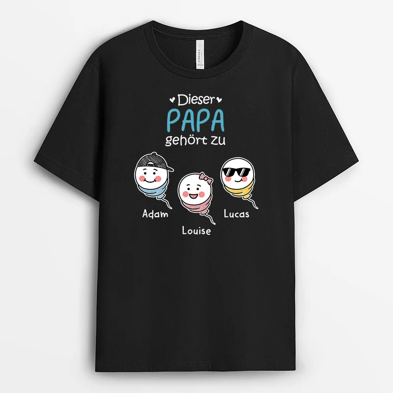 Dieser Papa Gehört Zu - Personalisiertes Geschenk | Mama Papa Shirt Lustig Sperma