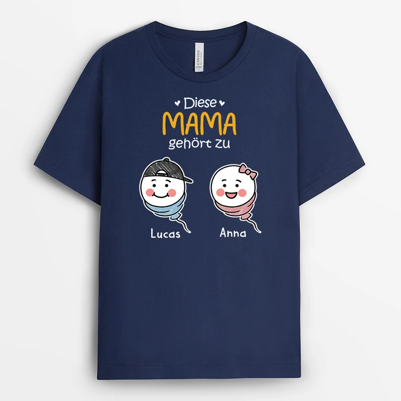 Dieser Papa Gehört Zu - Personalisiertes Geschenk | Mama Papa Shirt Lustig Sperma