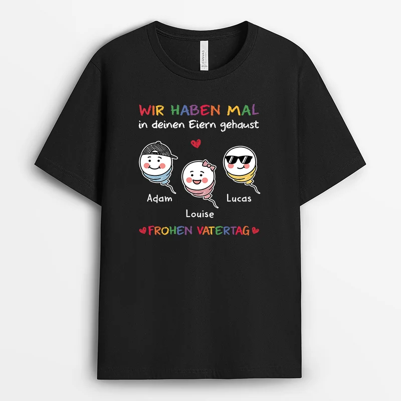 Vatertag Muttertag - Personalisierte Geschenke Lustig | Mama Papa Shirt Sperma Bunstifte