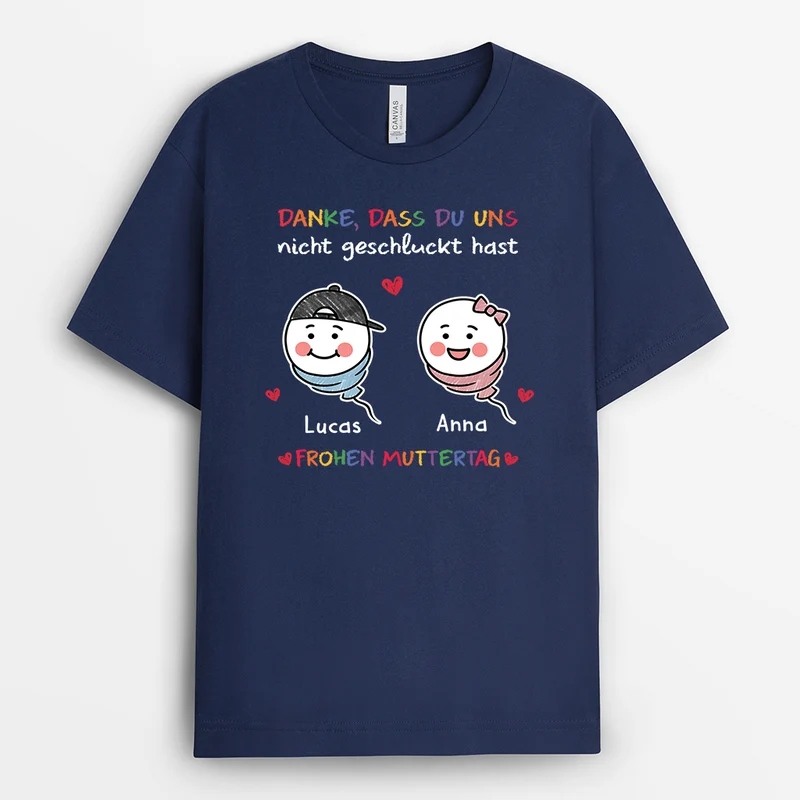Vatertag Muttertag - Personalisierte Geschenke Lustig | Mama Papa Shirt Sperma Bunstifte