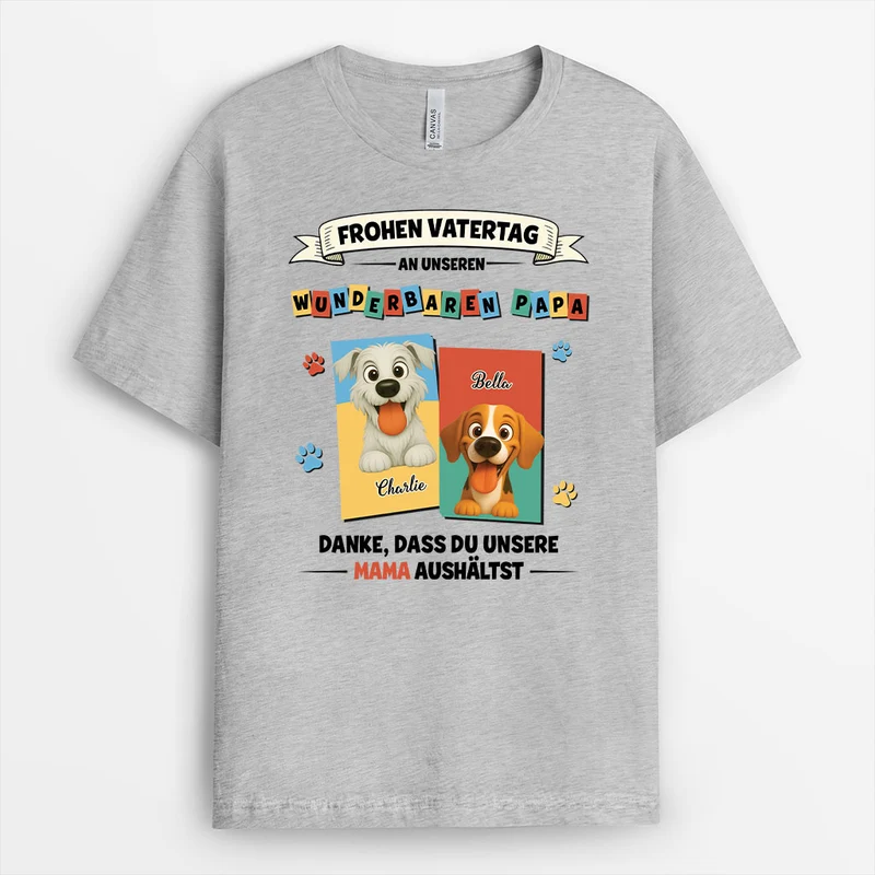 Frohen Vatertag Muttertag - Personalisiertes Hunde Geschenk | T Shirt