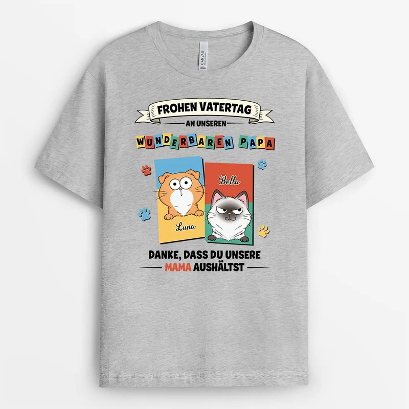 Frohen Vatertag Muttertag - Personalisierte Geschenke Katze | T Shirt