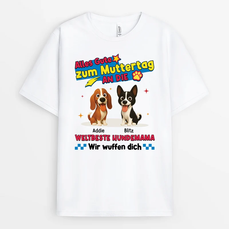 Alles Gute Zum Muttertag Vatertag - Personalisiertes Hunde Geschenk | T Shirt