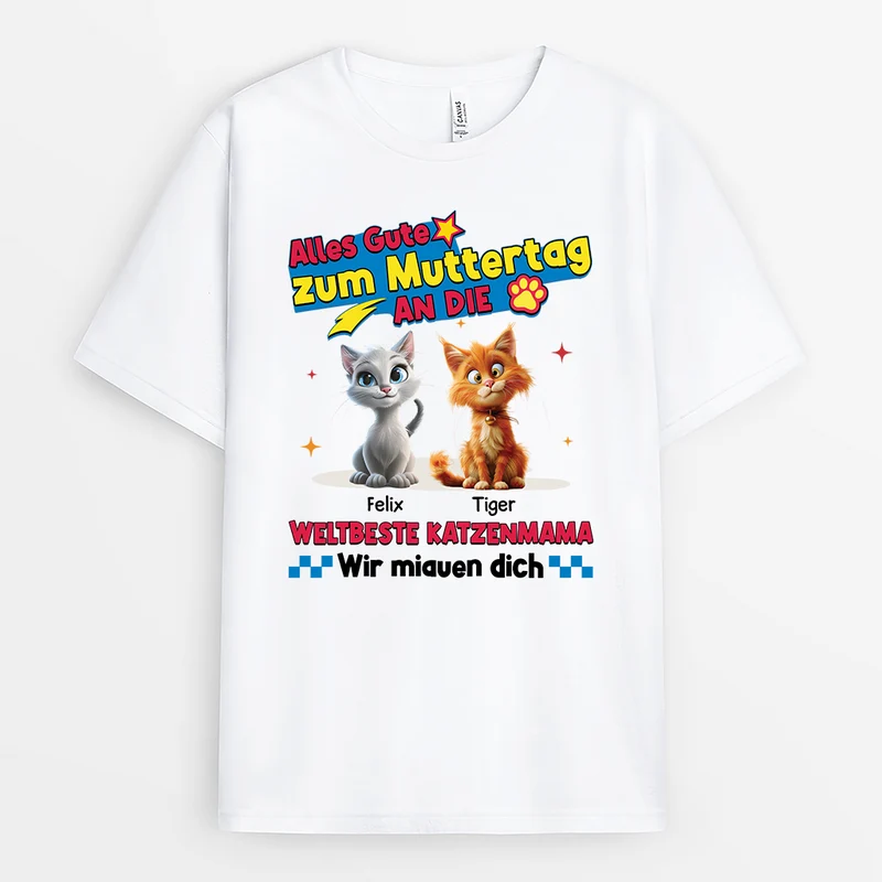 Alles Gute Zum Muttertag Vatertag - Personalisierte Geschenke Katze | T Shirt