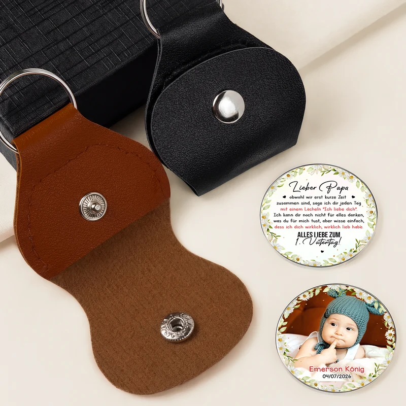 Alles Liebe Zum Ersten Vatertag Muttertag - Personalisierte Geschenke Foto | Pocket Hug Schlüsselanhänger Mama Papa