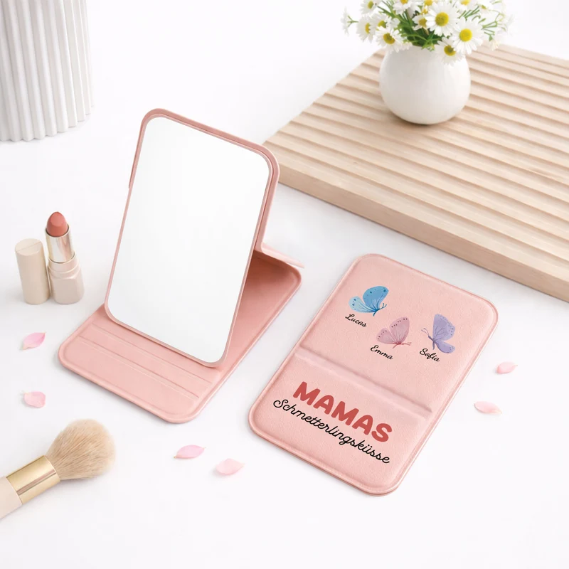 Omas Schmetterlingsküsse - Personalisiertes Geschenk | Taschenspiegel Oma/Mama