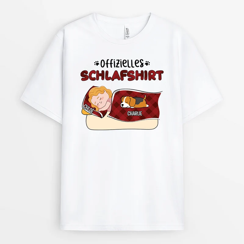 Offizielles Schlafshirt - Personalisiertes Geschenk | Schlafshirt für Hundeliebhaber