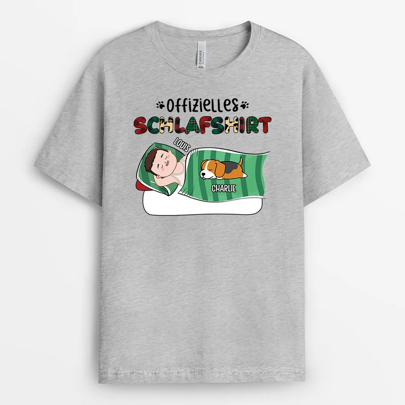 Offizielles Schlafshirt - Personalisiertes Geschenk | Schlafshirt für Hundeliebhaber