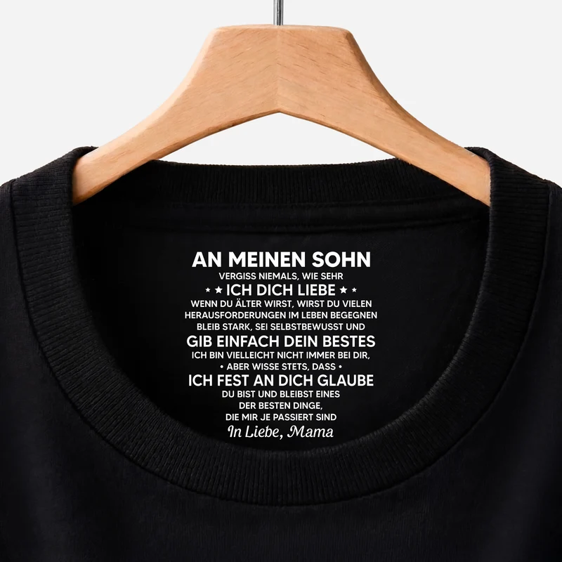 Du Bist Und Bleibst Eines Der Besten Dinge Die Mir Je Passiert Sind - Personalisiertes Geschenk | Schwarzes T Shirt Nackenlabel Drucken Sohn Tochter Männer Frauen