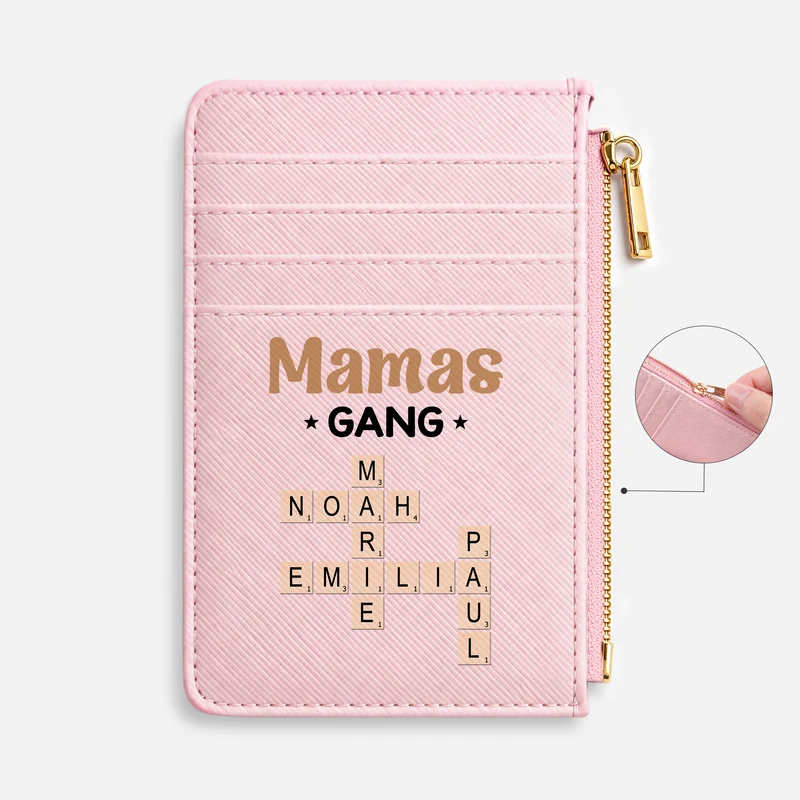 Mamas Gang - Personalisiertes Kreuzworträtsel Geschenk | Kartenetui Mama Oma Papa Opa