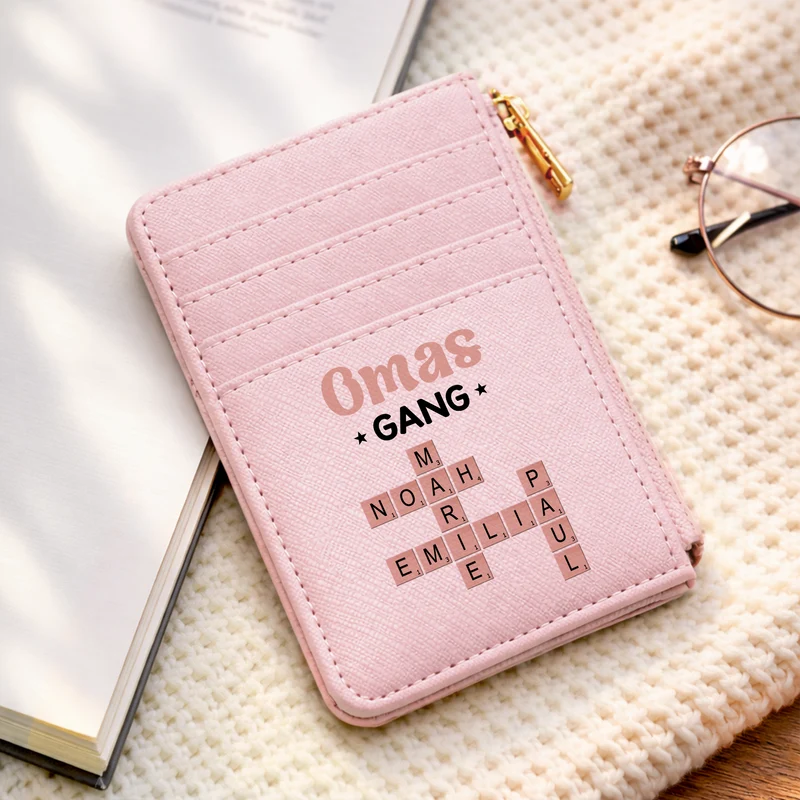 Mamas Gang - Personalisiertes Kreuzworträtsel Geschenk | Kartenetui Mama Oma Papa Opa