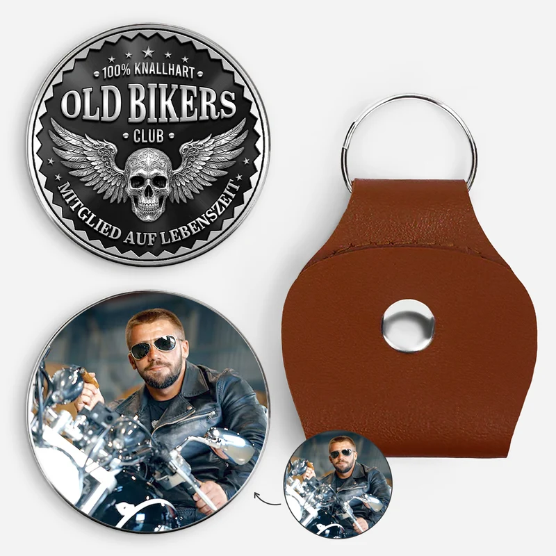 Old Bikers Club - Personalisierte Geschenke Für Männer | Pocket Hug Schlüsselanhänger