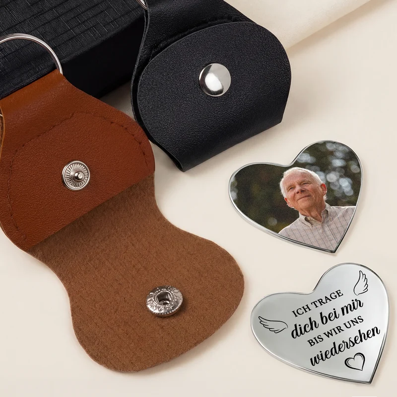 Wenn Der Himmel Nicht So Weit Weg Wäre - Personalisierte Trauergeschenke | Herz Pocket Hug Schlüsselanhänger Foto