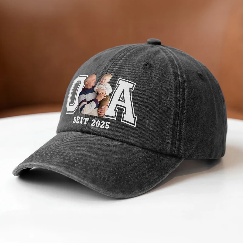 Opa Papa Seit - Personalisierte Geschenke Foto | Washed Cap