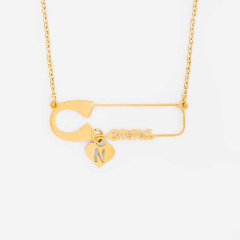 Sicherheitsnadel Mit Namen - Personalisiertes Geschenk | Halskette Damen & Männer