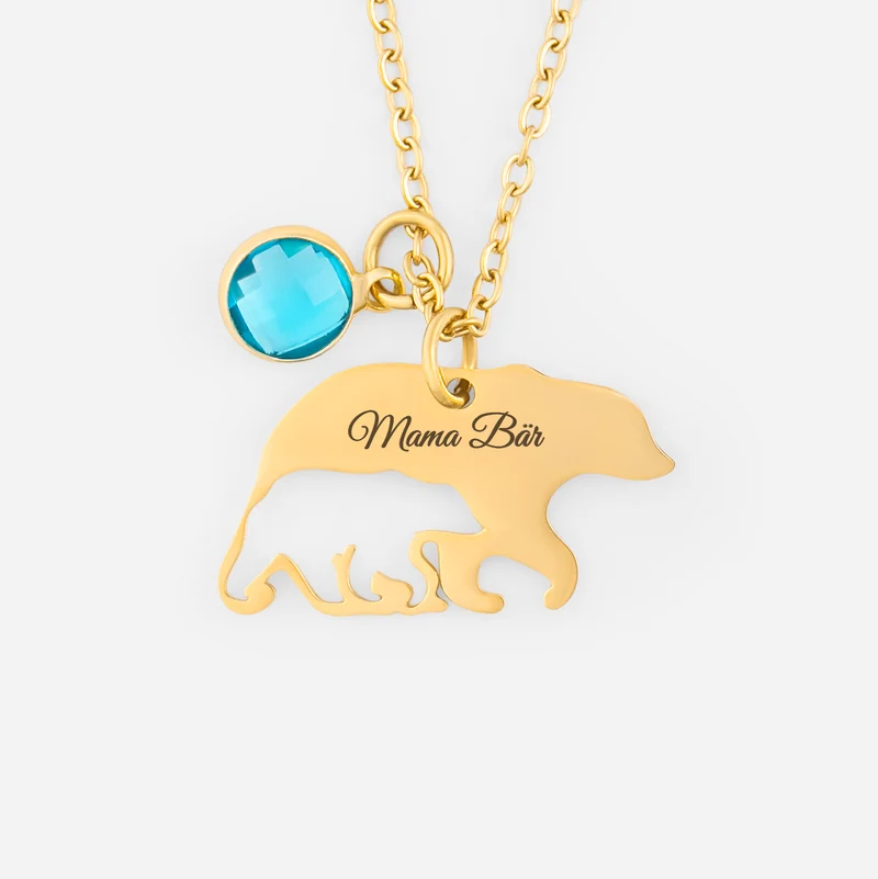 Mama Bär - Personalisiertes Geschenk | Halskette Mama/Oma