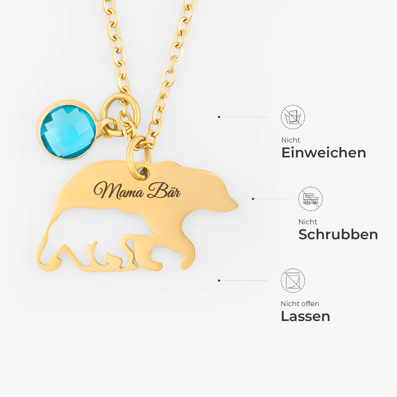 Mama Bär - Personalisiertes Geschenk | Halskette Mama/Oma