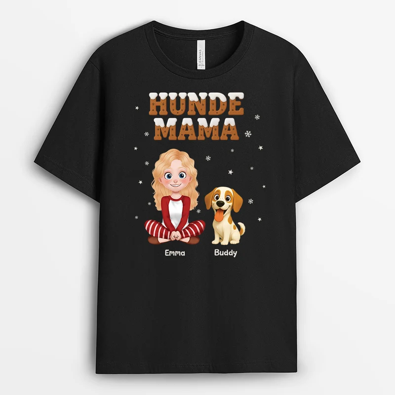 Hundepapa & Hundemama - Personalisierte Weihnachtsgeschenke | Hund T Shirt
