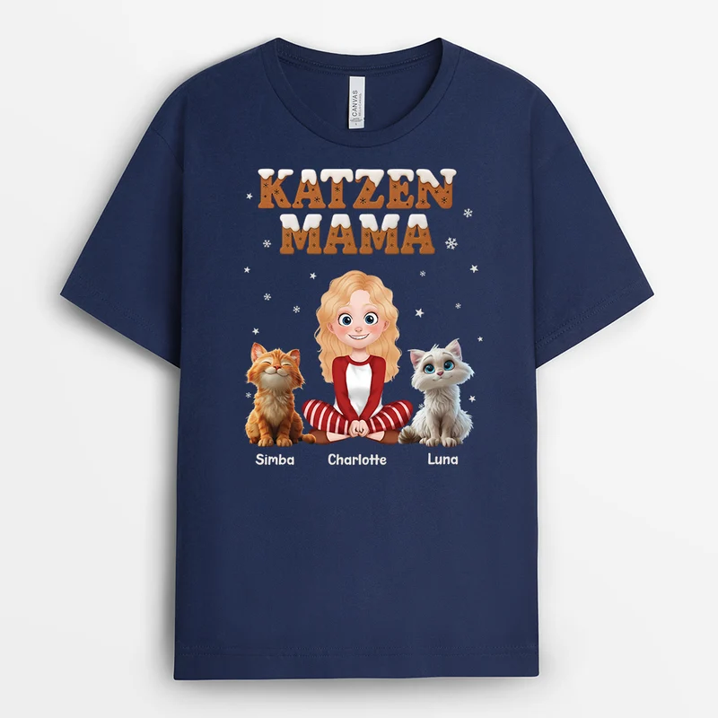 Katzenpapa & Katzenmama - Personalisierte Weihnachtsgeschenke | Katzen T-Shirt