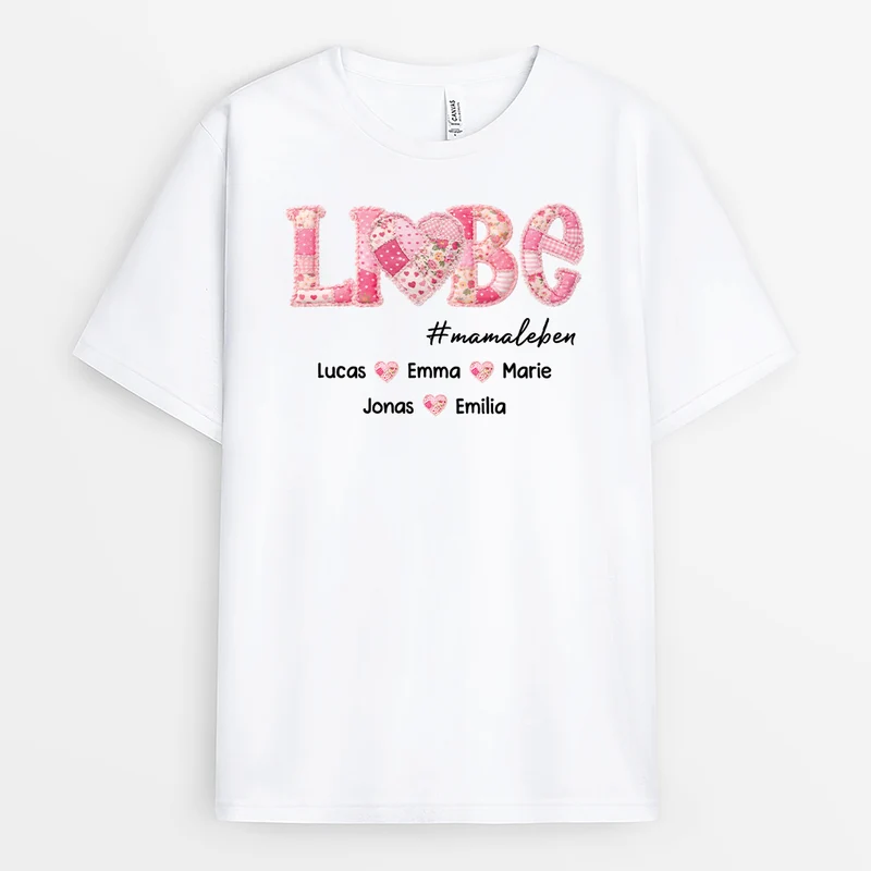 Liebe #OmaLeben Patchwork - Personalisiertes Geschenk | Oma & Mama T Shirt