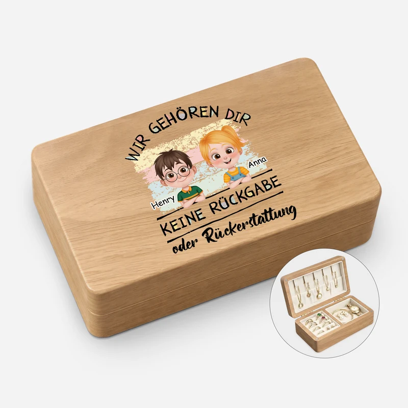 Keine Rückgabe Keine Erstattung - Personalisiertes Geschenk | Schmuckkästchen Holz Oma/Mama/Opa/Papa