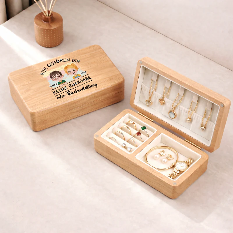 Keine Rückgabe Keine Erstattung - Personalisiertes Geschenk | Schmuckkästchen Holz Oma/Mama/Opa/Papa