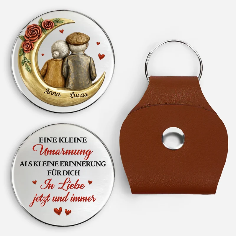 [3D-Optik] Ich Liebe Dich Für Immer Und Ewig - Personalisierte Geschenke Paare | Pocket Hug Schlüsselanhänger