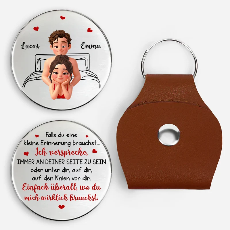 Ich Verspreche Immer An Deiner Seite Zu Sein - Personalisierte Geschenke Paar | Pocket Hug Schlüsselanhänger