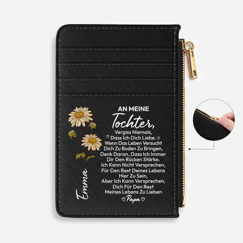 Vergiss Niemals Dass Ich Dich Liebe - Personalisiertes Geschenk | Kartenetui Base Dark Tochter Enkelin