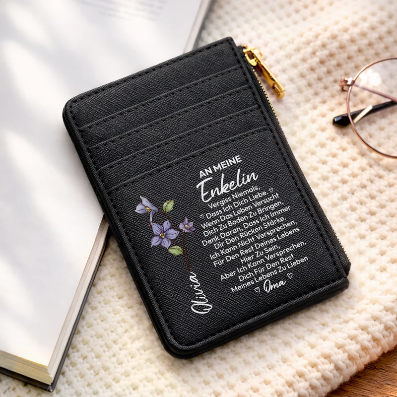 Vergiss Niemals Dass Ich Dich Liebe - Personalisiertes Geschenk | Kartenetui Base Dark Tochter Enkelin