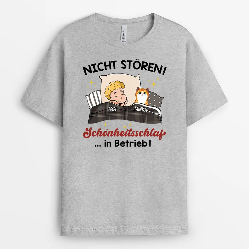 Nicht Stören Schönheitsschlaf In Betrieb - Personalisiertes Geschenk | T-Shirt für Katzenliebhaber